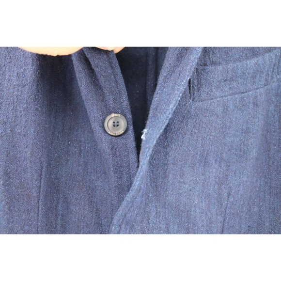 Apolis Global Citizen sport coat mens sz P three button indigo wool blend blazer - Picture 3 of 15